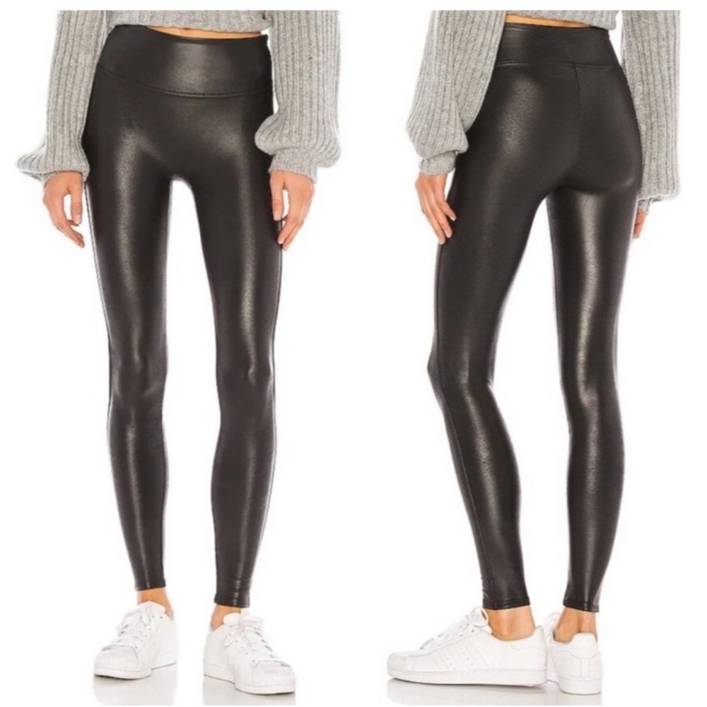 SPANX faux leather High Waist leggings Compression Size Medium Blogger Fave